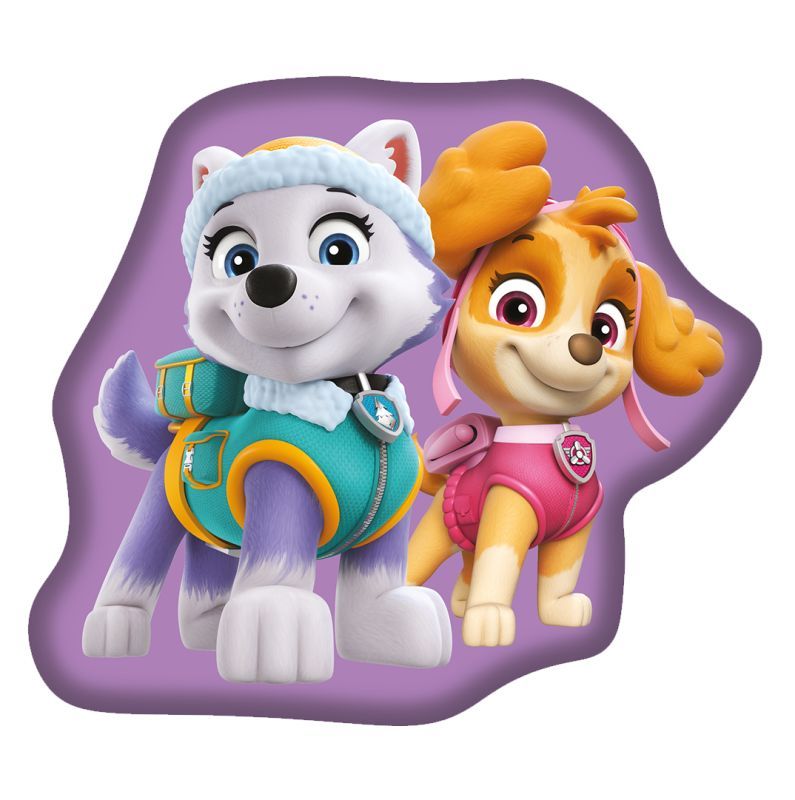 Tvarovaný mikroplyšový polštářek Paw Patrol Purple 27x33 cm